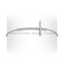 925 Silver Cross Jewellery CZ Bracelet Costume Jewelry Gift (KT3000)